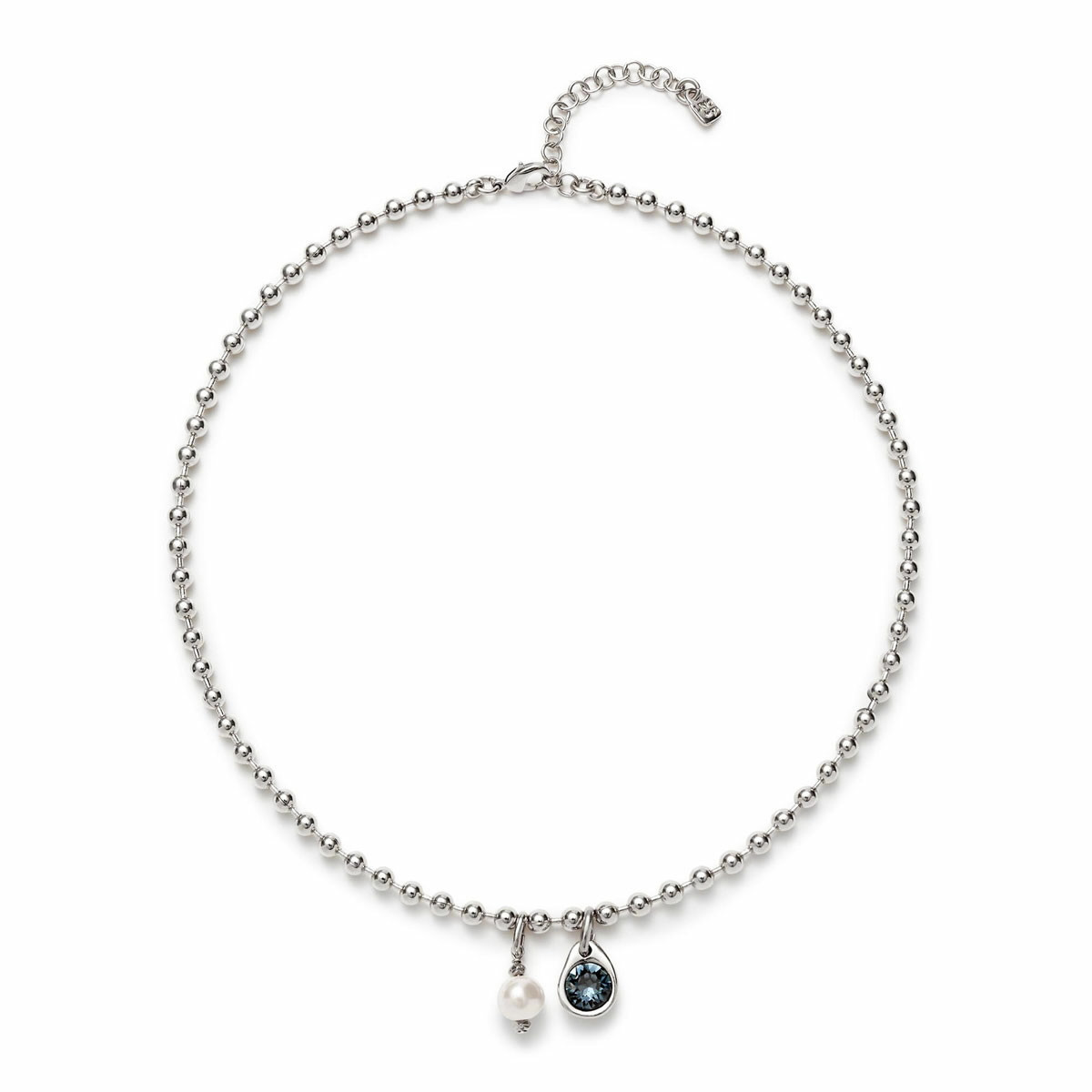 Uno de 50 Collar Esferas Perla Cristal Azul