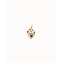 Uno de 50 Charm bañado en oro 18k con cristal azul