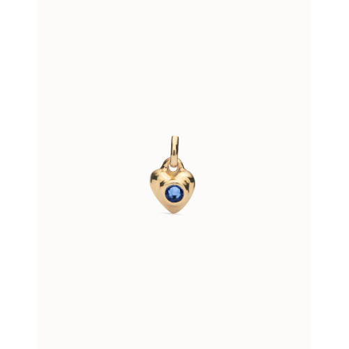 Uno de 50 Charm bañado en oro 18k con cristal azul