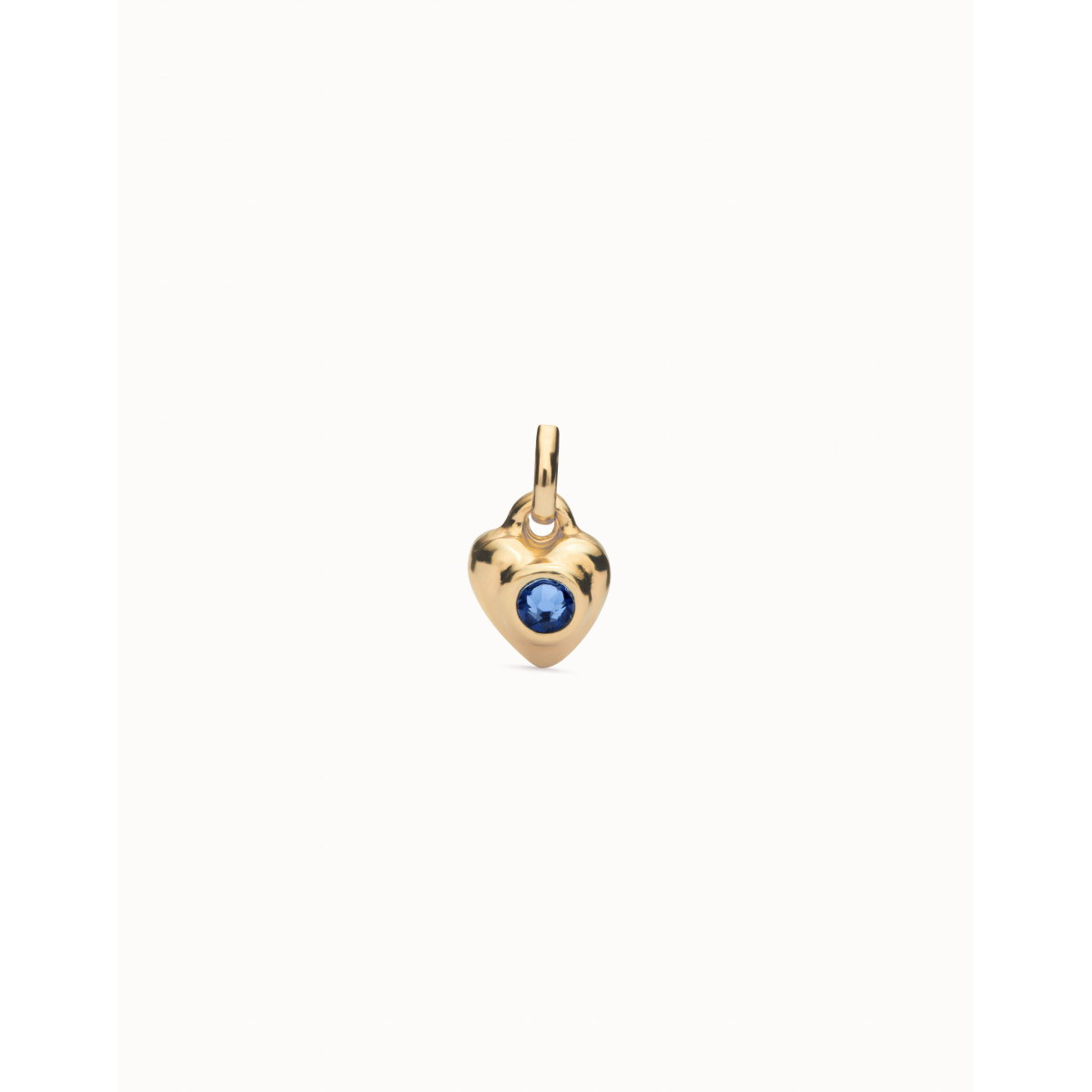 Uno de 50 Charm bañado en oro 18k con cristal azul