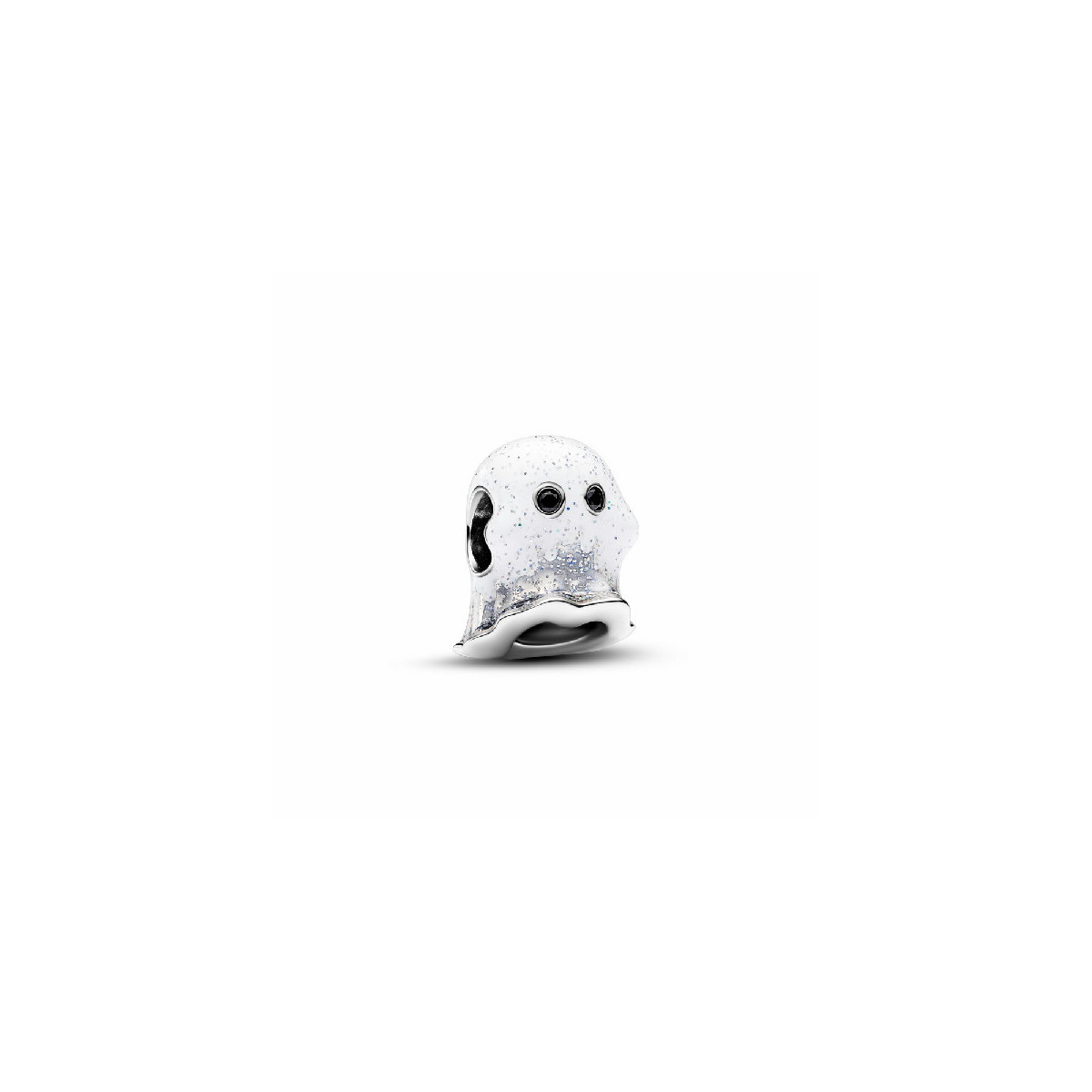 Charm en plata de ley Fantasma Boo que brilla en la oscuridad