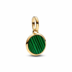 Charm Mini Medallón Grabable Pandora ME con un recubrimiento en oro de 14k Verde