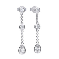 Diamonfire Pendientes Cadena Circonitas Plata de Ley