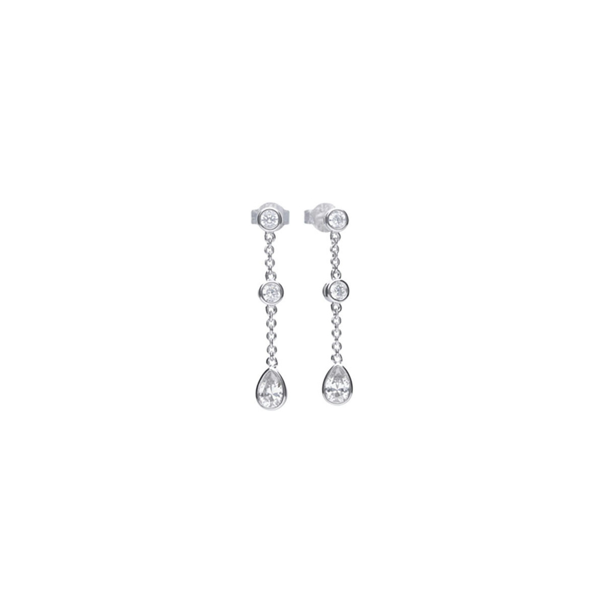 Diamonfire Pendientes Cadena Circonitas Plata de Ley