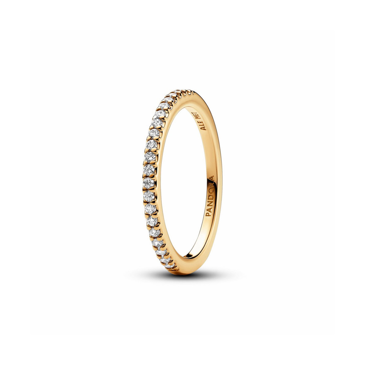 Pandora Anillo Banda Brillante Baño Oro 14k - 162999C01