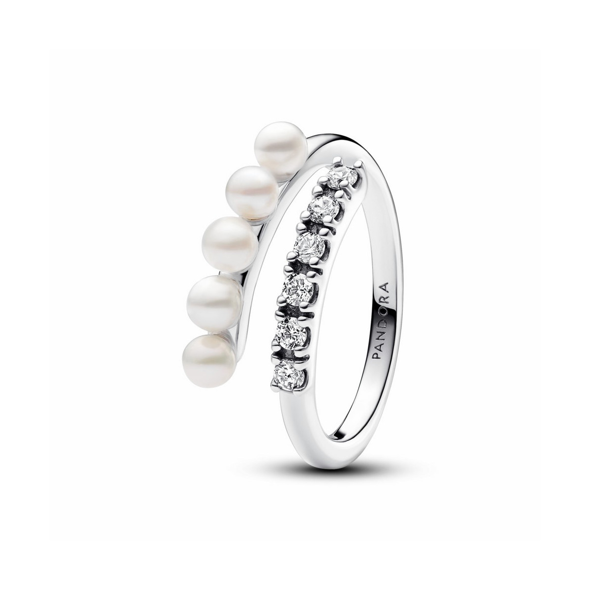 Anillo Abierto Perlas Cultivadas de Agua Dulce y Pavé - 193145C01