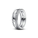 Pandora Anillo Logo Signature Pavé y Cuentas - 192312C01