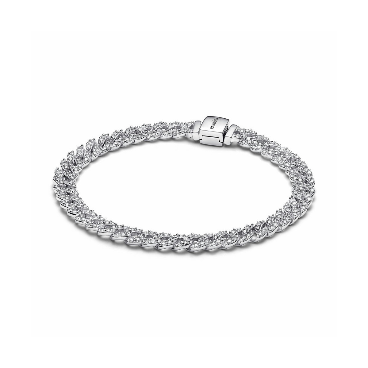 Pulsera Pandora Cadena Pavé Cuban Timeless - 593008C01