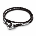 Pulsera Pandora Moments en Cuero Trenzado Doble Marrón - 593338C01