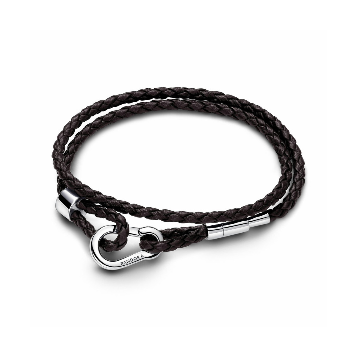 Pulsera Pandora Moments en Cuero Trenzado Doble Marrón - 593338C01