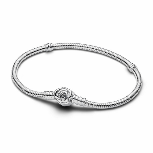 Pulsera Pandora Moments Cadena de Serpiente con Cierre Rosa Floreciendo - 593211C00