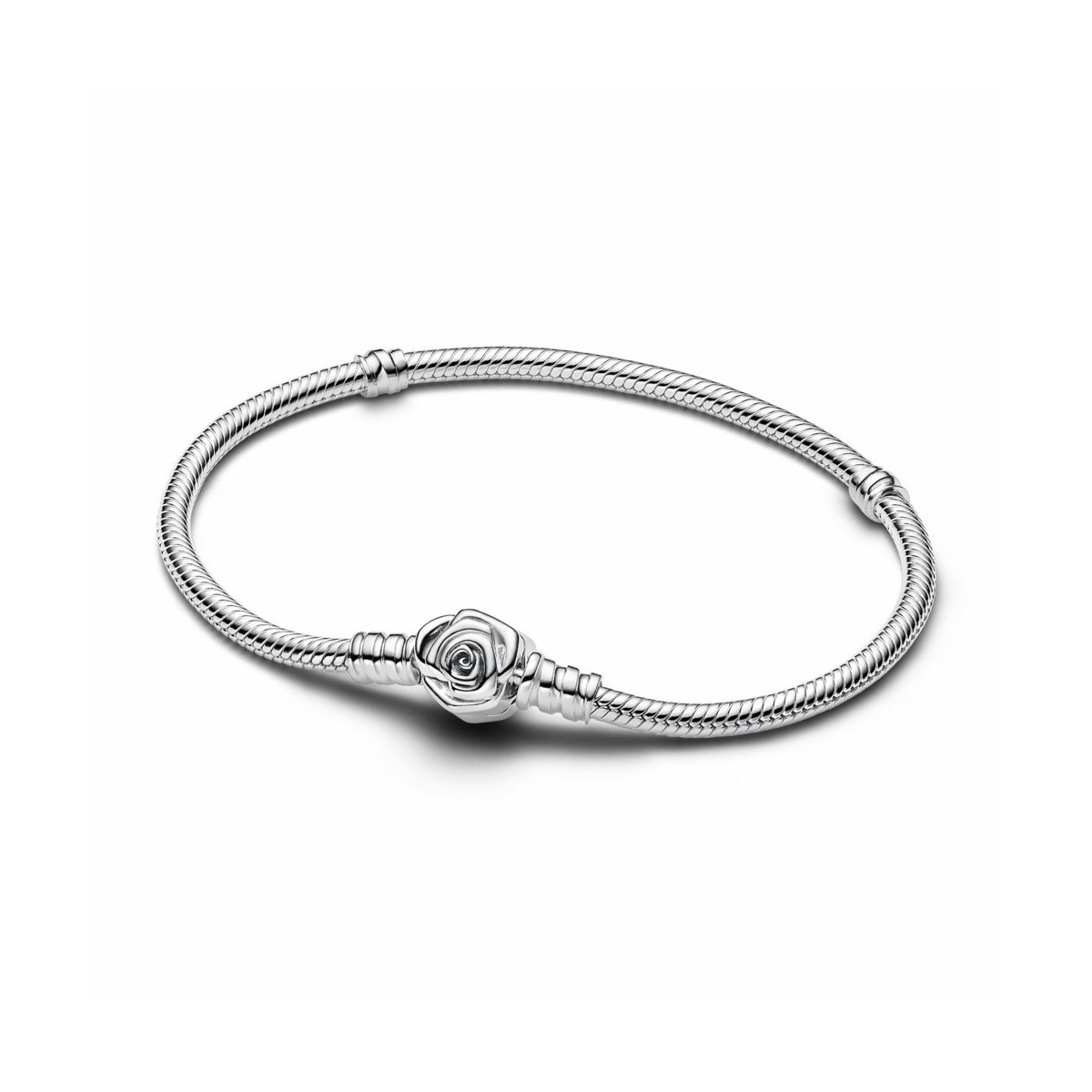 Pulsera Pandora Moments Cadena de Serpiente con Cierre Rosa Floreciendo - 593211C00