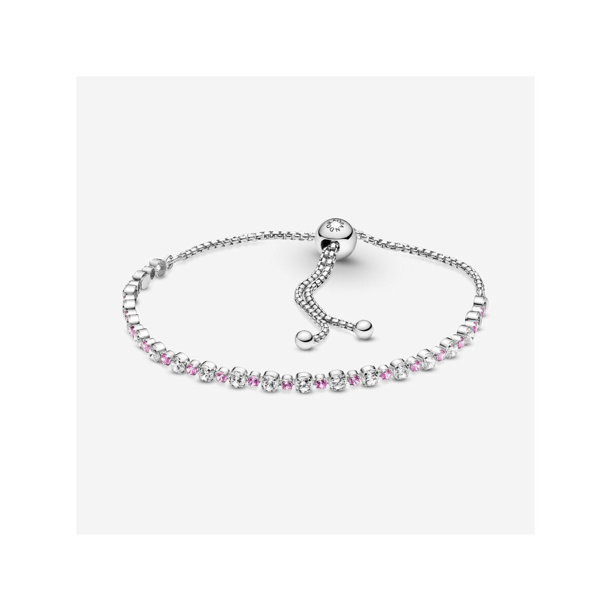 Pulsera rosa y transparente brillante con cierre deslizante - 599377C02