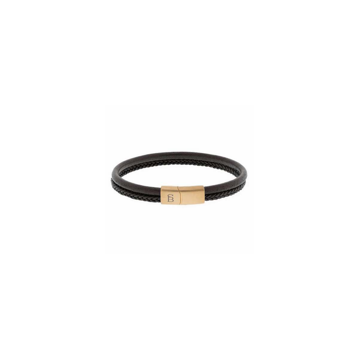 Pulsera de cuero Denby marrón/oro - LBD012