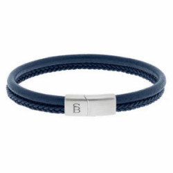 Pulsera de cuero azul Denby - LBD013