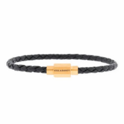 Pulsera de cuero napa Luke Landon negra/oro - LBLL002