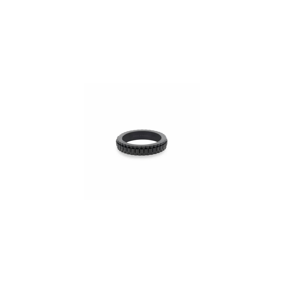 Anillo minimalista Nova negro Steel&Barnett - R-NOV02