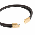 Pulsera de cuero Denby marrón/oro - LBD012