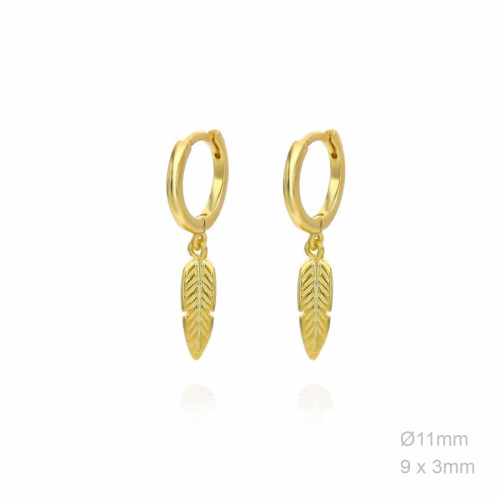 Aros Plata Dorado Pluma
