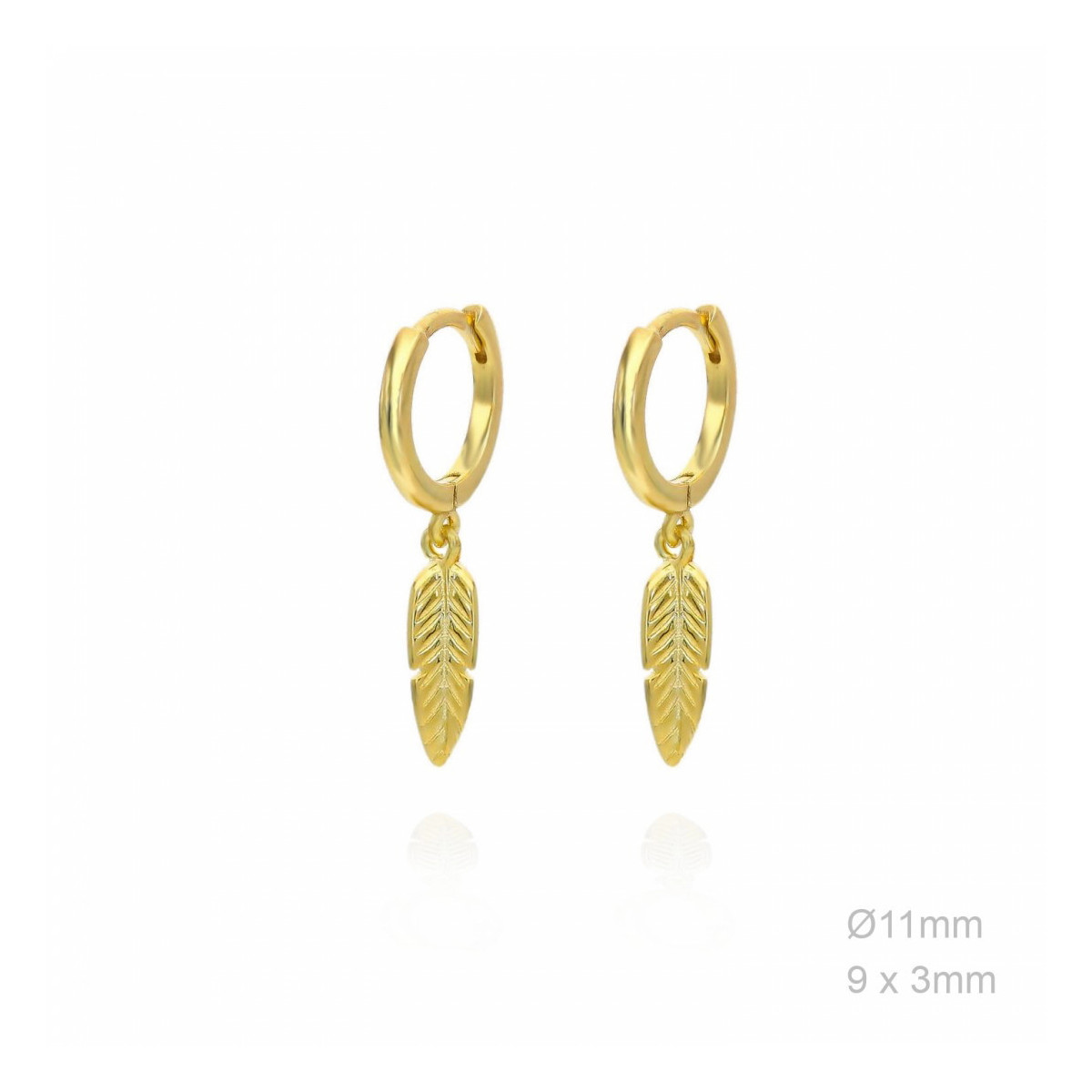Aros Plata Dorado Pluma