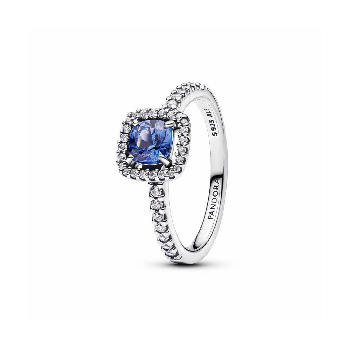 Anillo Halo Azul Cuadrado Brillante - 193555C01