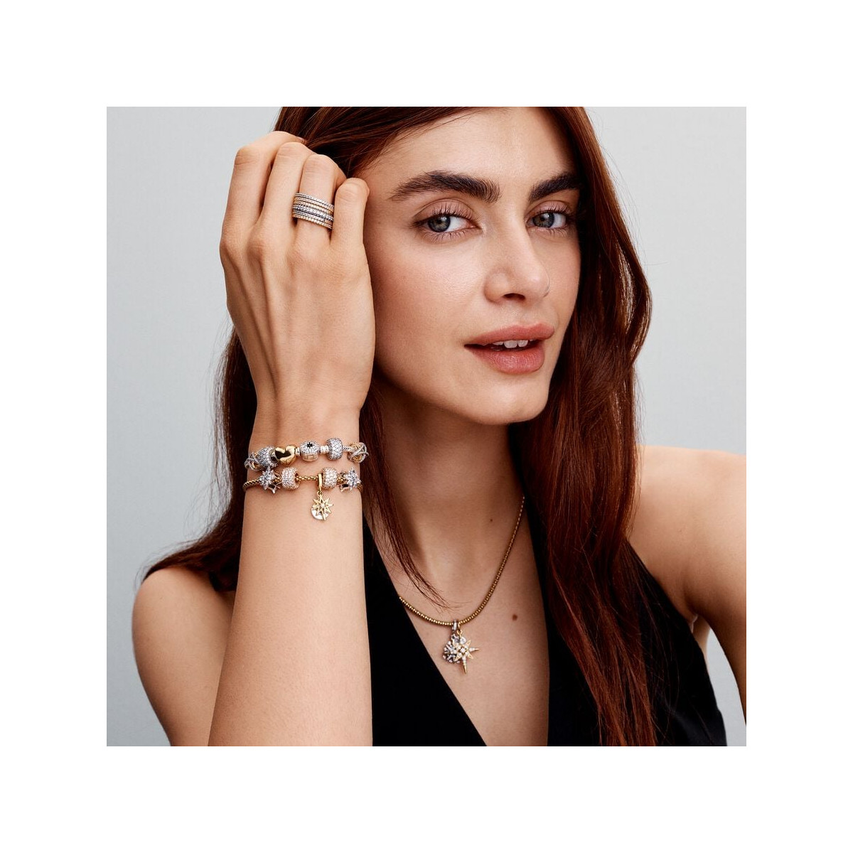 Pulsera Pandora Moments Cadena de Serpiente con Cierre de Estrella Polar - 593584C01