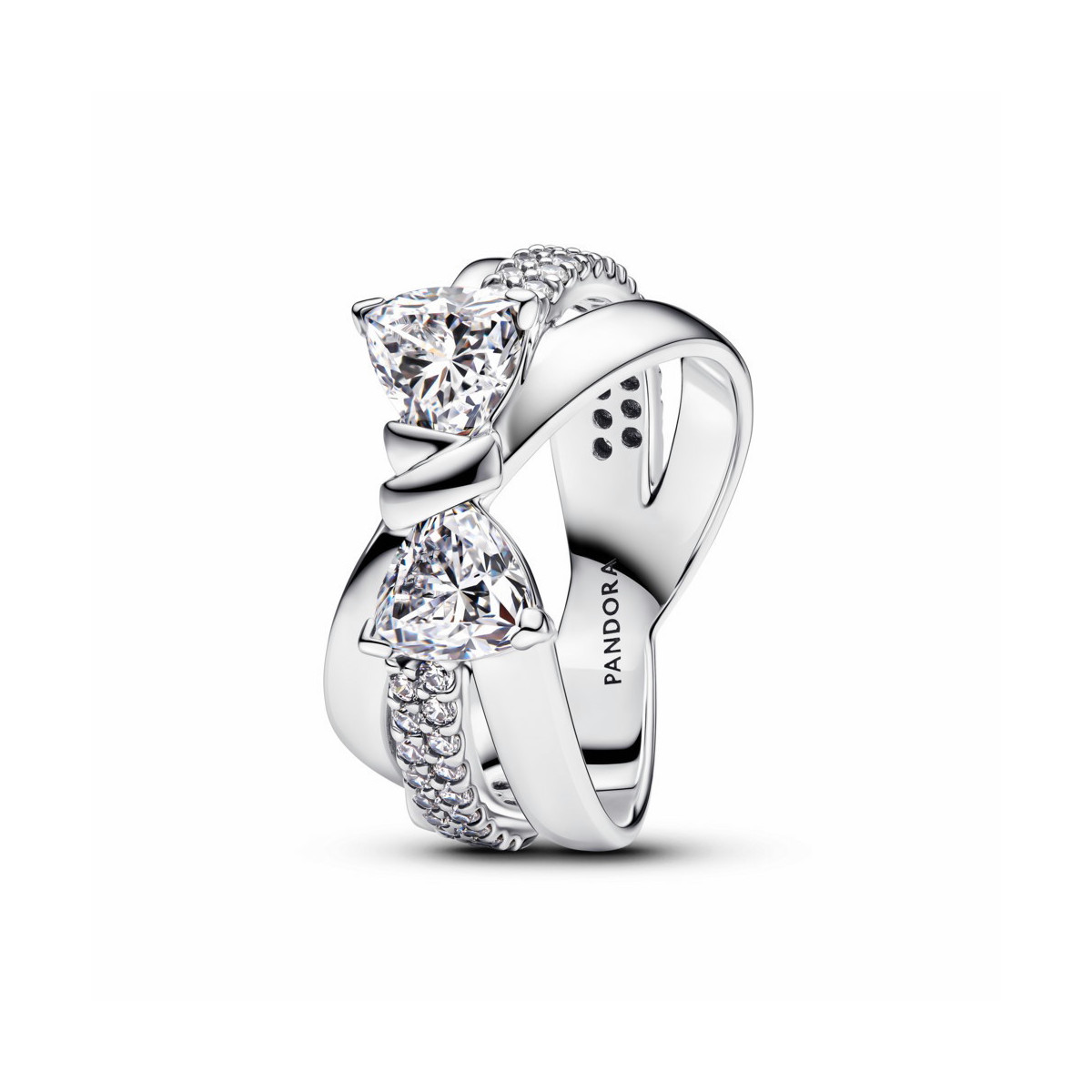 Anillo Banda Cruzada Pandora Lazo Brillante - 193553C01