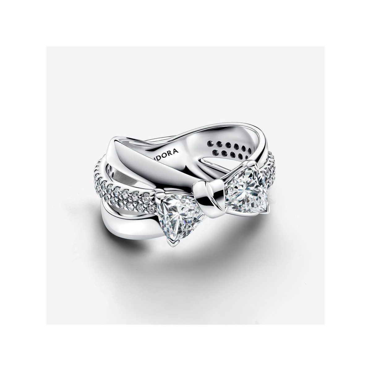 Anillo Banda Cruzada Pandora Lazo Brillante - 193553C01
