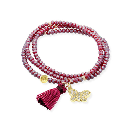 Pulsera Zen Marina García Burgundy Mariposa