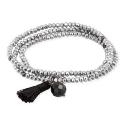 Pulsera ZEN Plateado en plata negra Marina García