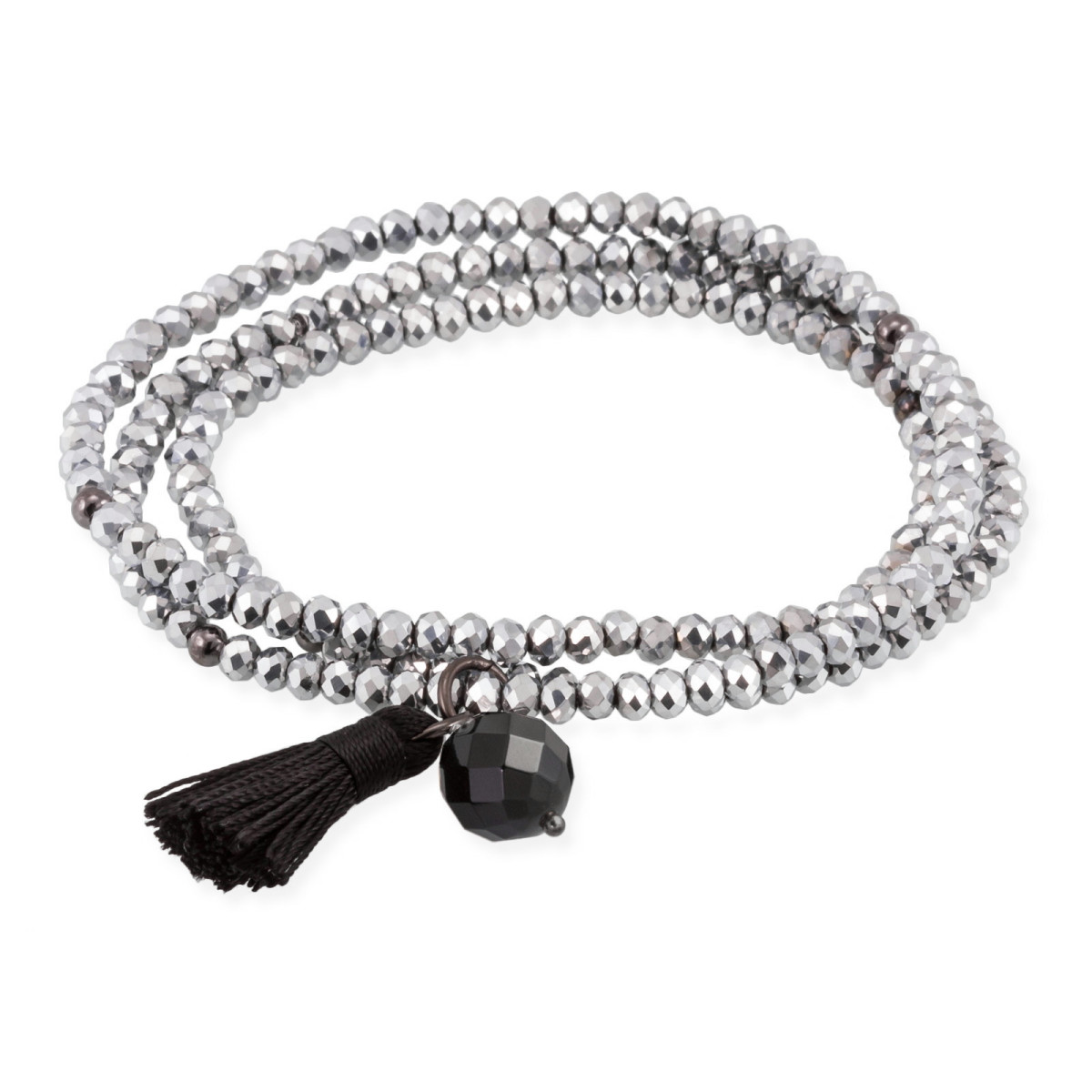 Pulsera ZEN Plateado en plata negra Marina García