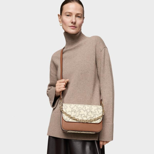 Bandolera mediana Chain camel y beige TOUS Kaos Icon