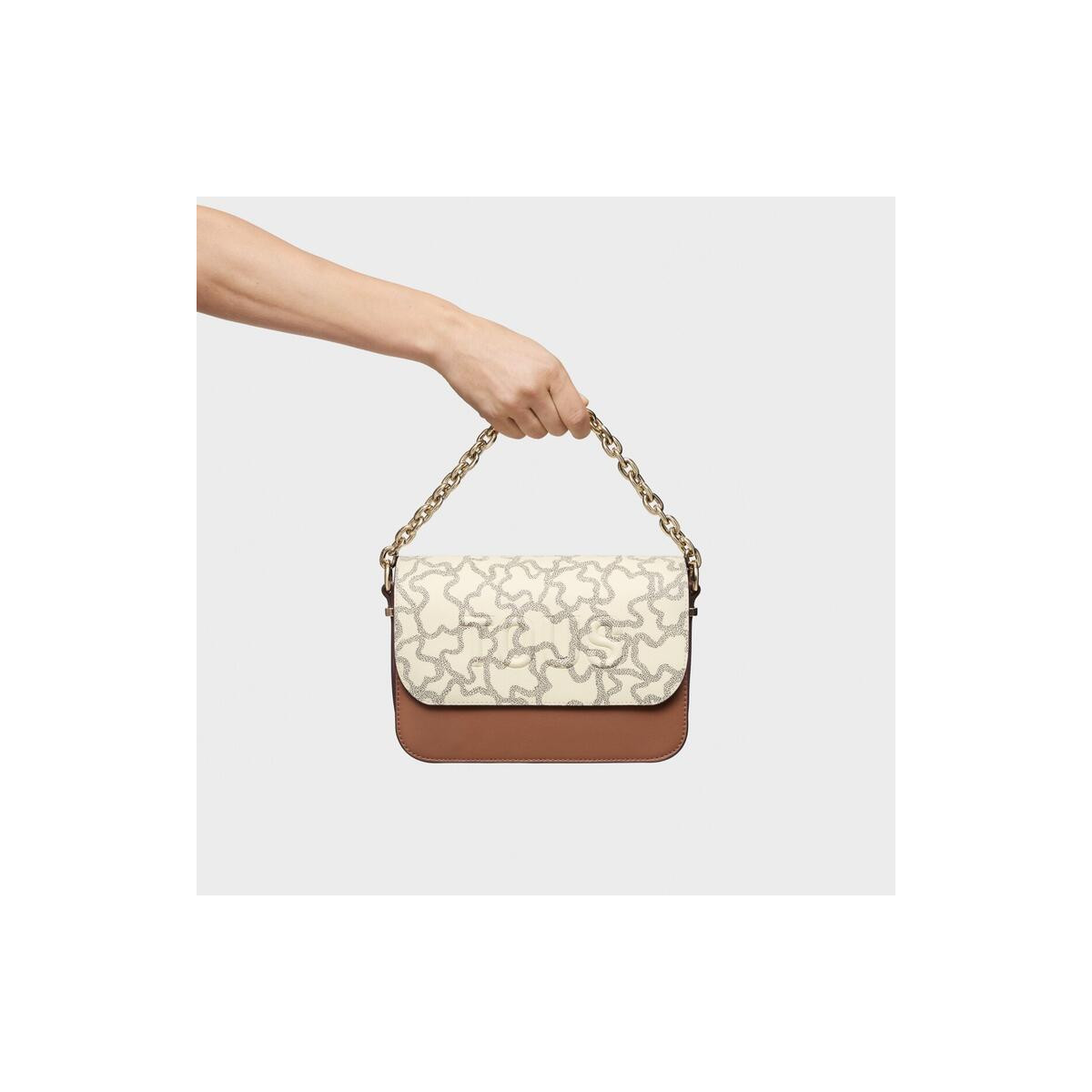 Bandolera mediana Chain camel y beige TOUS Kaos Icon