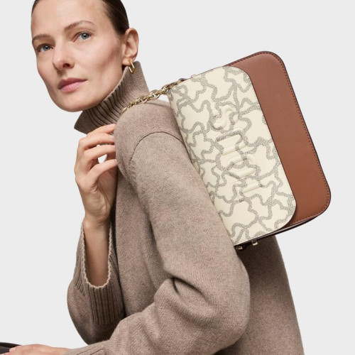 Bandolera mediana Chain camel y beige TOUS Kaos Icon