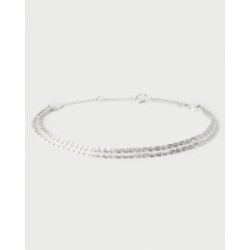 Pulsera cadena de plata doble sparkle PDPAOLA