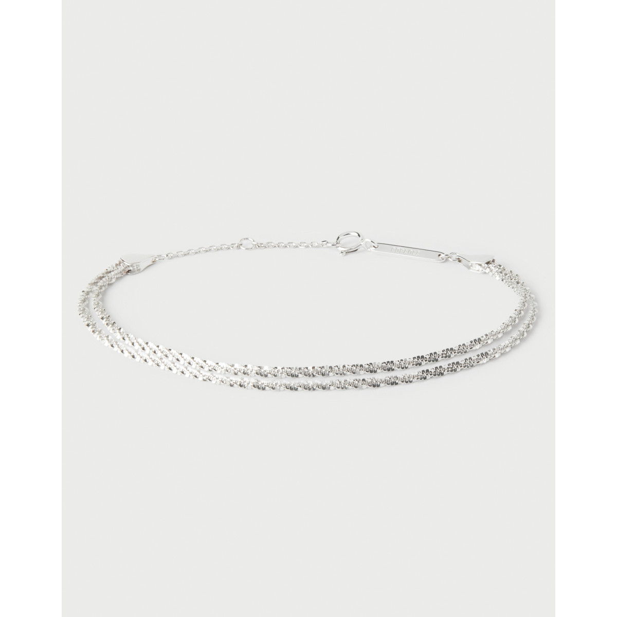 Pulsera cadena de plata doble sparkle PDPAOLA