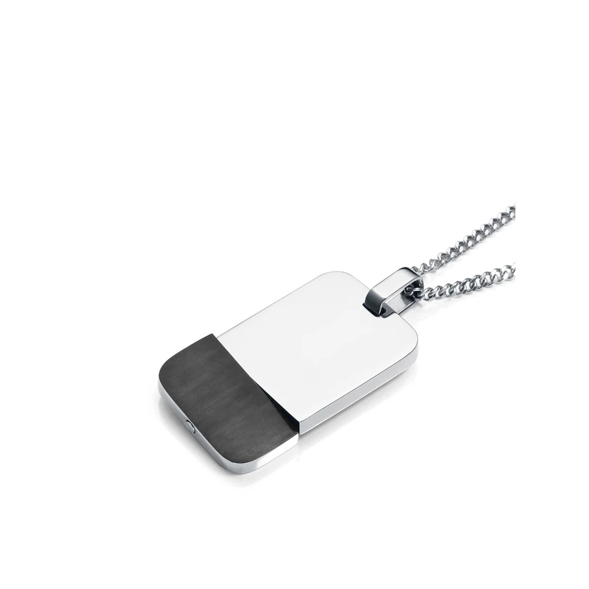 Collar de acero con colgante de placa de acero e Ip negro Viceroy