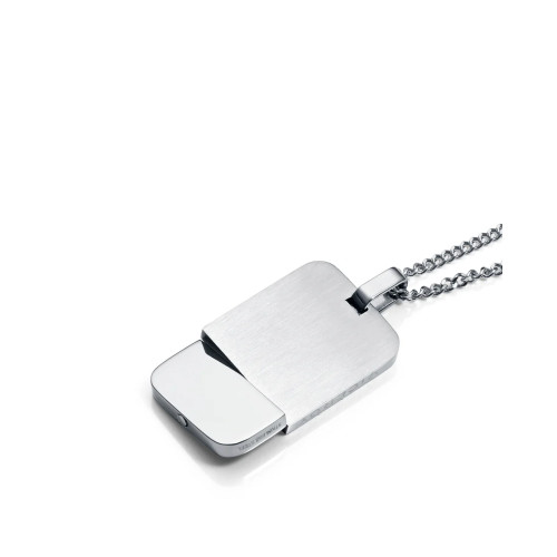 Collar de acero con colgante de placa de acero e Ip negro Viceroy