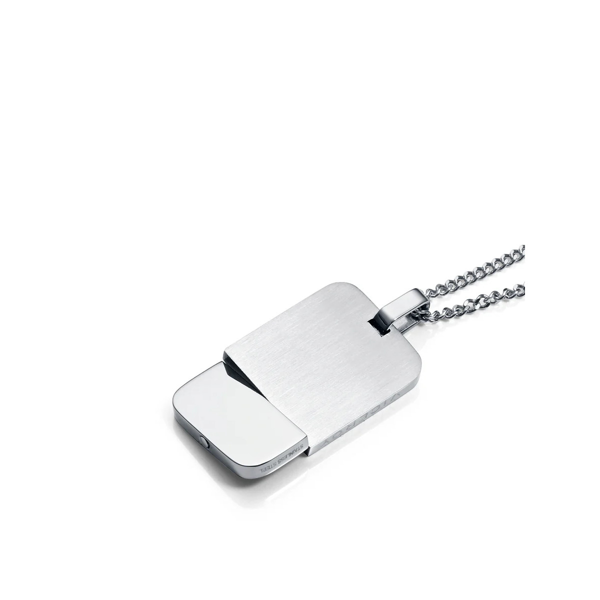 Collar de acero con colgante de placa de acero e Ip negro Viceroy