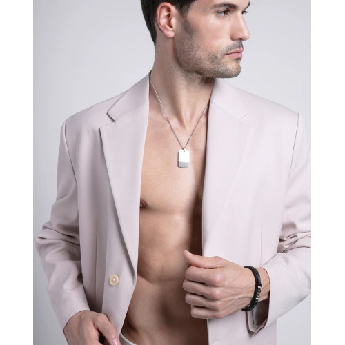 Collar de acero con colgante de placa de acero e Ip negro Viceroy