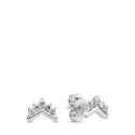 Pendientes Pandora de botón Deseo Clásico con tiara Pandora