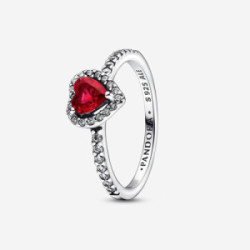 Pandora Anillo Corazón Rojo Nivelado Brillante - 198421C02