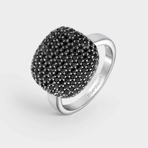 Anillo Cushion Circonitas Negra Itemporality - SRN-102-133