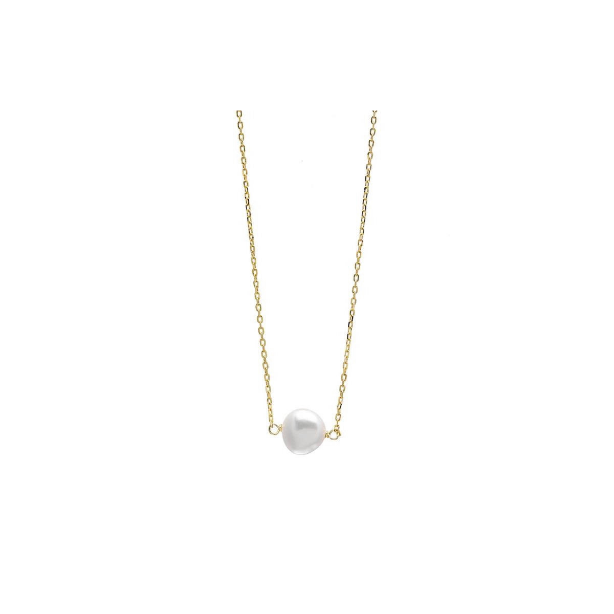 Collar Perla Natural Plata Dorada Salvatore Plata