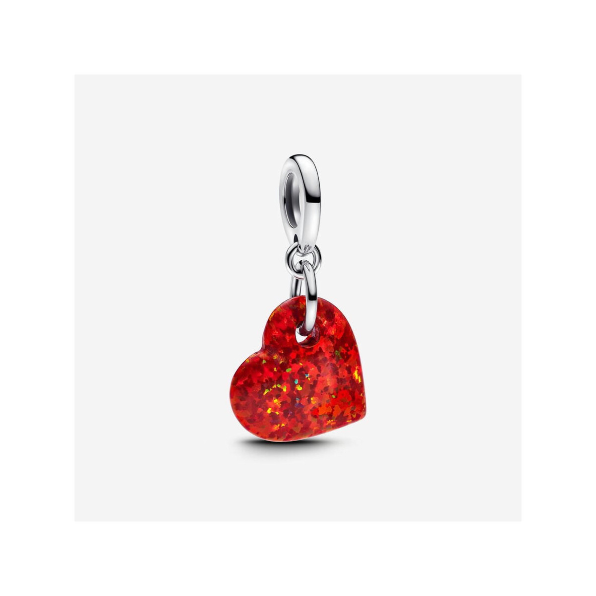 Charm Colgante Corazón Rojo Opalescente Pandora