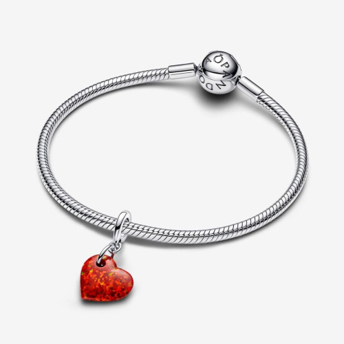 Charm Colgante Corazón Rojo Opalescente Pandora