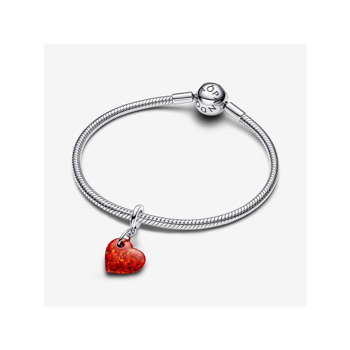 Charm Colgante Corazón Rojo Opalescente Pandora