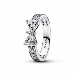 Anillo Doble Banda Lazo Brillante Pandora - 193552C01