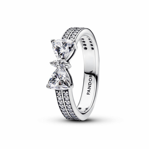 Anillo Doble Banda Lazo Brillante Pandora - 193552C01