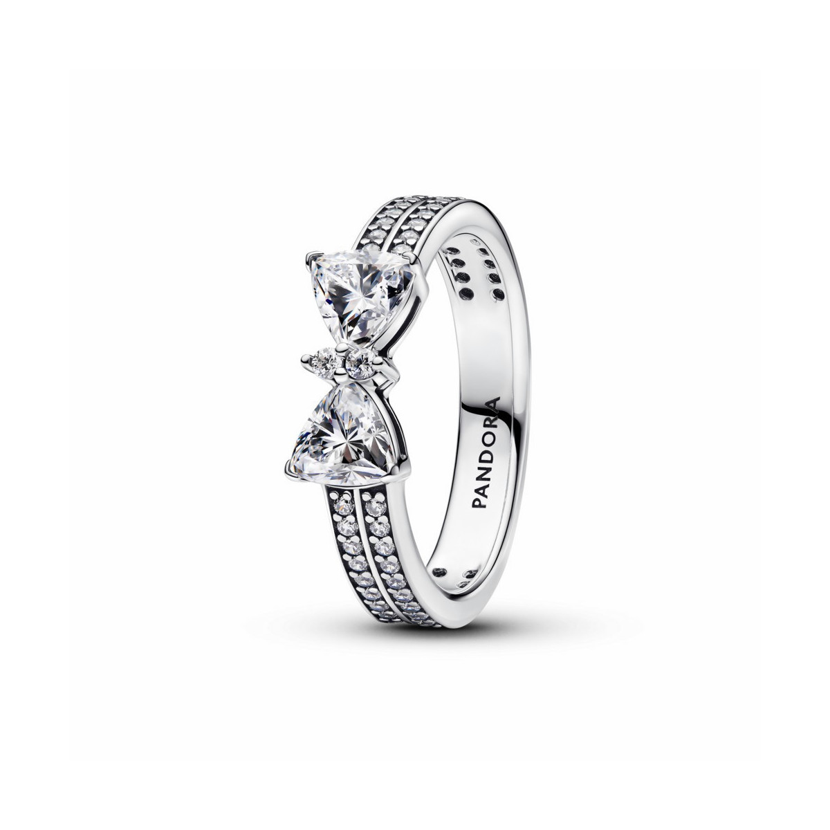 Anillo Doble Banda Lazo Brillante Pandora - 193552C01